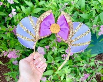 Ariel and Rapunzel Disney ears- The Little Mermaid and Tangled Inspired Tangled Flynn Rider Rapunzel Inspired Mouse Ears Headband  main image 3
