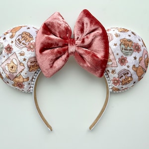 Velvet Winnie the Pooh Inspired Mouse Ears Mickey Ears Headband