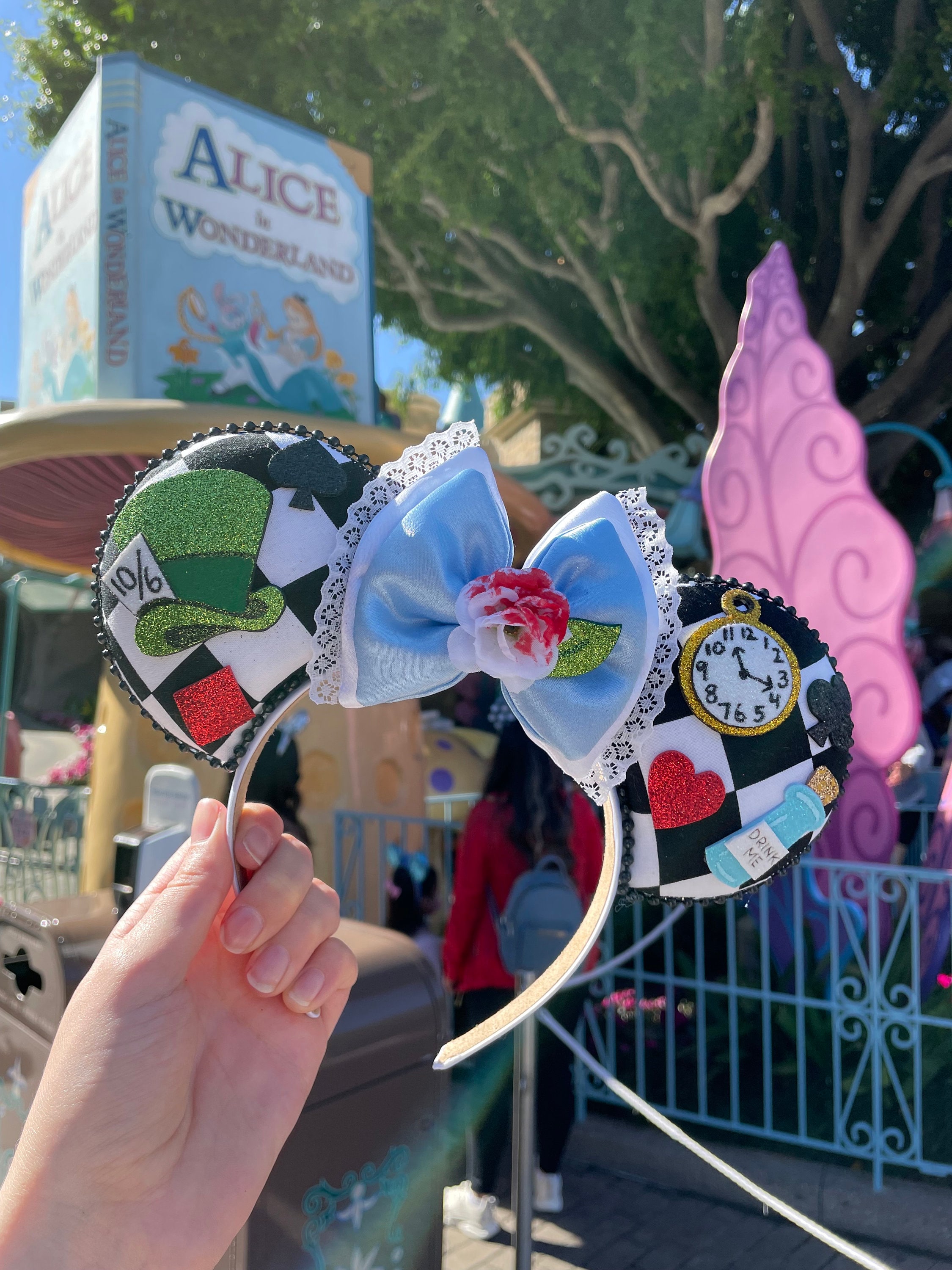 Alice in Wonderland Inspired Mouse Ears Mickey Ears 