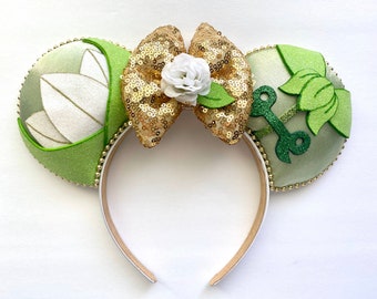 Princess and the Frog Tiana and Naveen Inspired Mouse Ears Mickey Ears Headband