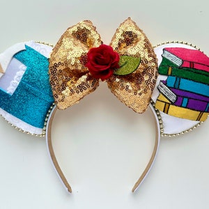 Belle Beauty and the Beast Book Inspired Mouse Ears Mickey Ears Headband