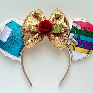 Belle Beauty and the Beast Book Inspired Mouse Ears Mickey Ears Headband| Ships in 10-12 business days