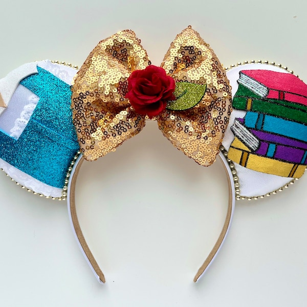 Belle Beauty and the Beast Book Inspired Mouse Ears Mickey Ears Headband