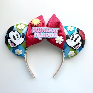 Minnie and Mickey Runaway Railroad Inspired Mouse Ears| Ships in 10-12 business days