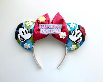 Minnie and Mickey Runaway Railroad Inspired Mouse Ears | PREORDER Ships in 10 business days
