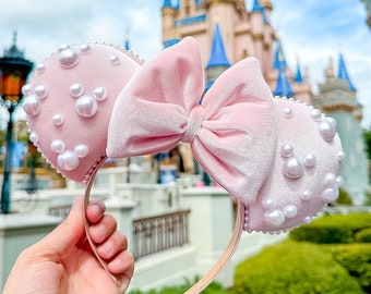 Pearl Velvet Inspired Mouse Ears Mickey Ears Headband