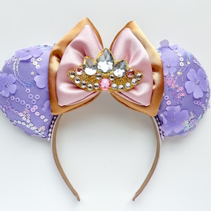 Tangled Rapunzel Floral Inspired Mouse Ears Mickey Ears Headband