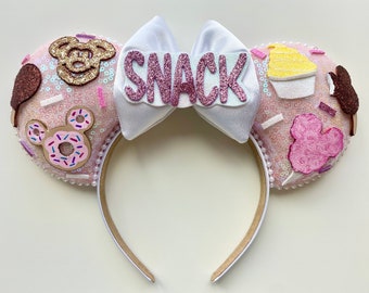 Mickey Shaped Dole Whip Pretzel Snack Inspired Mouse Ears Mickey Ears Headband