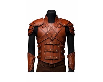 Assassin Ninja Armor, Genuine Leather Sheepskin Tactical Suit, Red Black Medieval Cosplay Costume, Handmade Fantasy Larp Gear Gift for him