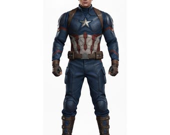 Traje de cosplay de cuero inspirado en el Capitán América - Disfraz táctico de Steve Rogers - Traje auténtico hecho a mano estilo película - Regalo para él