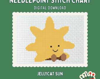Jellycat Amuseable Sun digital needlepoint chart canvas