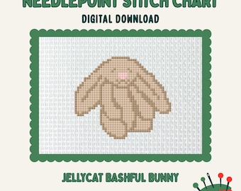 Jellycat Bashful Bunny 3 Colors digital needlepoint chart canvas