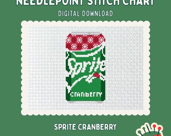 Sprite Cranberry digital needlepoint chart canvas