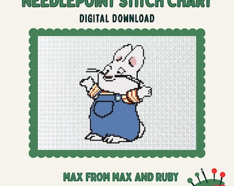 Max from Max and Ruby Needlepoint Cross Stitch Chart (PDF Download)