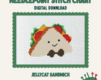 Jellycat Amuseable Sandwich digital needlepoint chart canvas