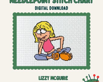 Lizzy Mcguire - Digital Needlepoint and Cross Stitch Chart - PDF Download
