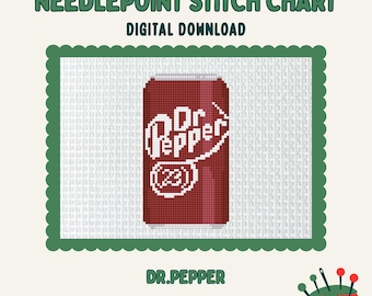 Dr Pepper digital needlepoint chart canvas