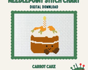 Jellycat Amuseable Carrot Cake digital needlepoint chart canvas