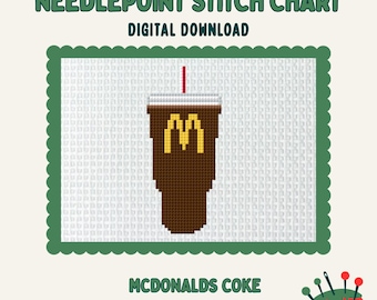 McDonald’s Cup Coke/Powerade/Fanta digital needlepoint chart canvas