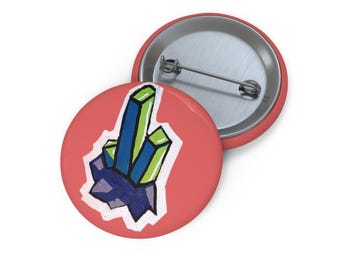 Emerald Towers illustratie pin-knop | Ronde badge in geëmailleerde stijl van 1,25 inch