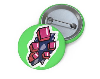 Ruby clusters pin-knop | Heldergroene achtergrond
