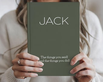 Personalized Kids Memory Journal, Things You Said and Did Book, Childhood Keepsake Notebook, Baby Shower Gift for Mom, New Mom Gift