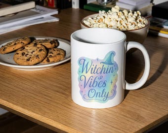 Witchin' Vibes Only Mug | 11oz Halloween Witch Hat Coffee Cup