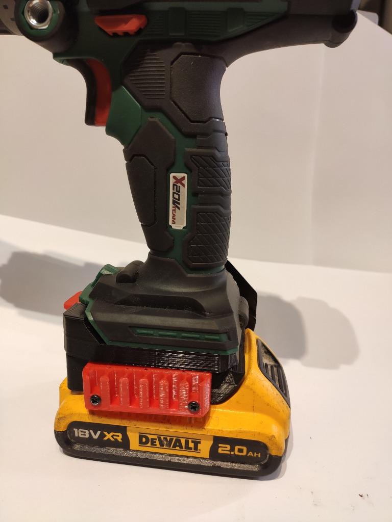 Adaptador de baterĂa DeWalt 18V XR a herramienta Parkside X20V / 20V Team