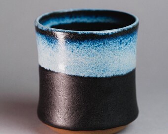 Handmade Ceramic Coffee Mug - Midnight Ocean Glaze - 12oz