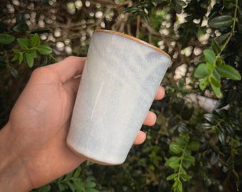 Handmade Ceramic cup - opal - 12 oz