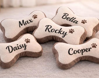 Personalized Dog Bone Pillow – Custom Pet Name Cushion, Soft Plush Toy for Dogs, Cats