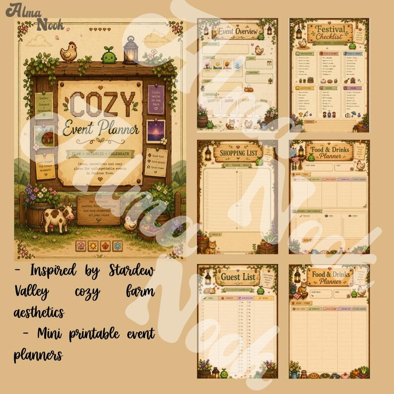 6 Unique Stardew Valley Inspired Event Planner Templates in Printable ...