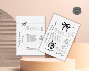 Birthday Weekend Itinerary Template, Birthday Weekend Agenda, Editable Birthday Party Schedule, Birthday Vacation Itinerary Download,