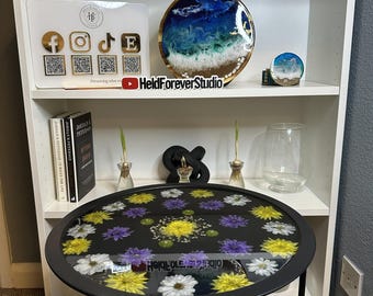 Botanical Resin Coffee Table – Real Pressed Flower Statement Furniture
