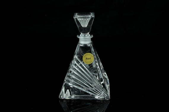Vintage Lead Crystal Perfume Bottle “Bari” 24% Lead Crystal 13 cm Made in EEC