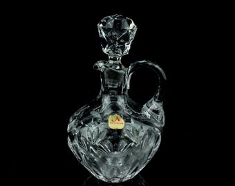 Caraffa vintage in cristallo Nachtmann - brocca in cristallo al piombo tagliato con tappo - Bleikristall tedesco - 17,5 cm di altezza