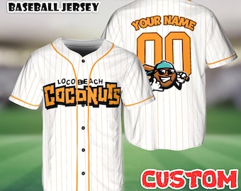 Camisa de beisebol personalizada Coconuts, camiseta para o dia do jogo em Savannah, vestuário para fãs.