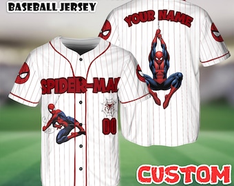 Camisa de beisebol personalizada do Homem-Aranha, camiseta para fãs de "Across The Spider-Verse"