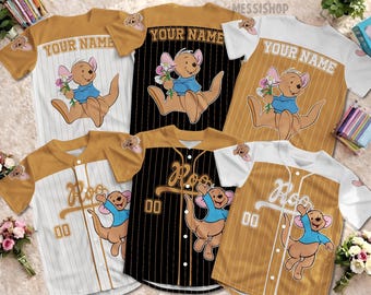 Camisa de beisebol personalizada com estampa de canguru, camiseta personalizada do Ursinho Pooh, camiseta infantil com estampa de canguru, roupas para viagem em família à Disney World
