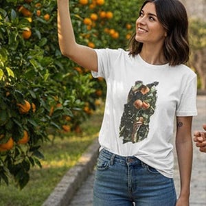 Orange Picking - Unisex with sleeve patch (Siracusa, Sicily)