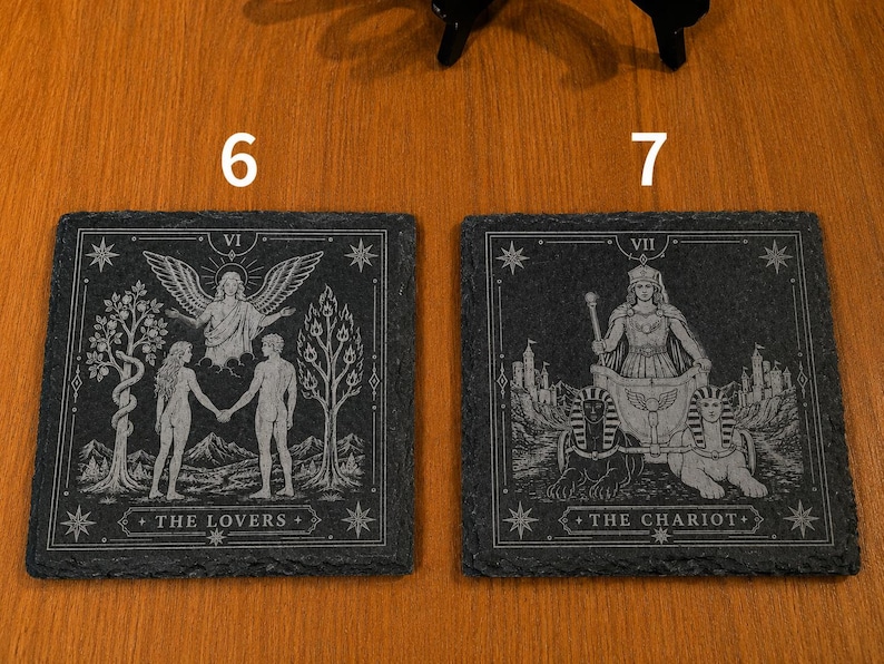 Tarot Major Arcana Witchy slate coaster and display set image 5