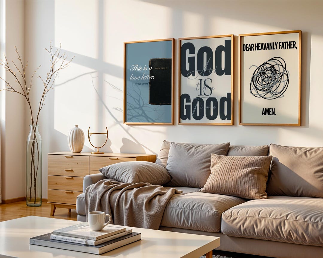 Christian Wall Art Set: Gospel Bible Verse Prints, Faith Decor (digital ...