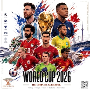 ワールドカップ2026：完全ガイドブック、チーム、スタジアム、開催国、マスコット、歴史、試合、選手トリビアカードなど多数掲載