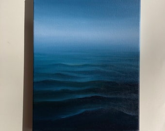 Original 14" x 11" oil painting on canvas, seascape, waterscape, ocean art, coastal art.