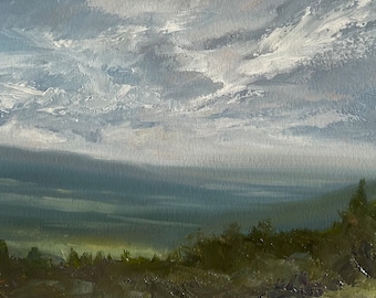 Original 8.25" x 11.25" oil painting on primed watercolor paper, Shenandoah Valley, Landscape Painting.