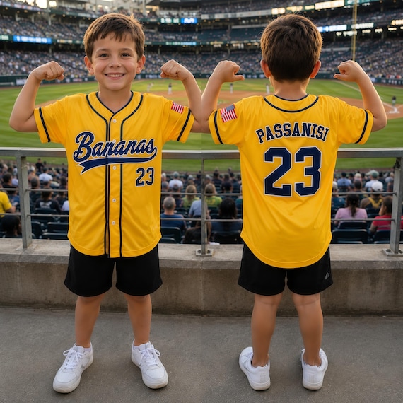 Custom Yellow Baseball Jersey, Stitched/Printed NameLogo,Personalized Youth Baseball Jersey for kids