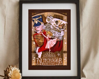Nutcracker Ballet Art Print, Fairytale Victorian Decor (Digital Download)