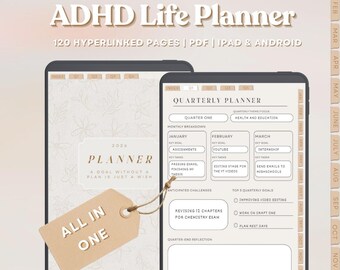 2026 ADHD Planner All-In One, Weekly Monthly Planner, Productivity, Goodnotes (PDF)