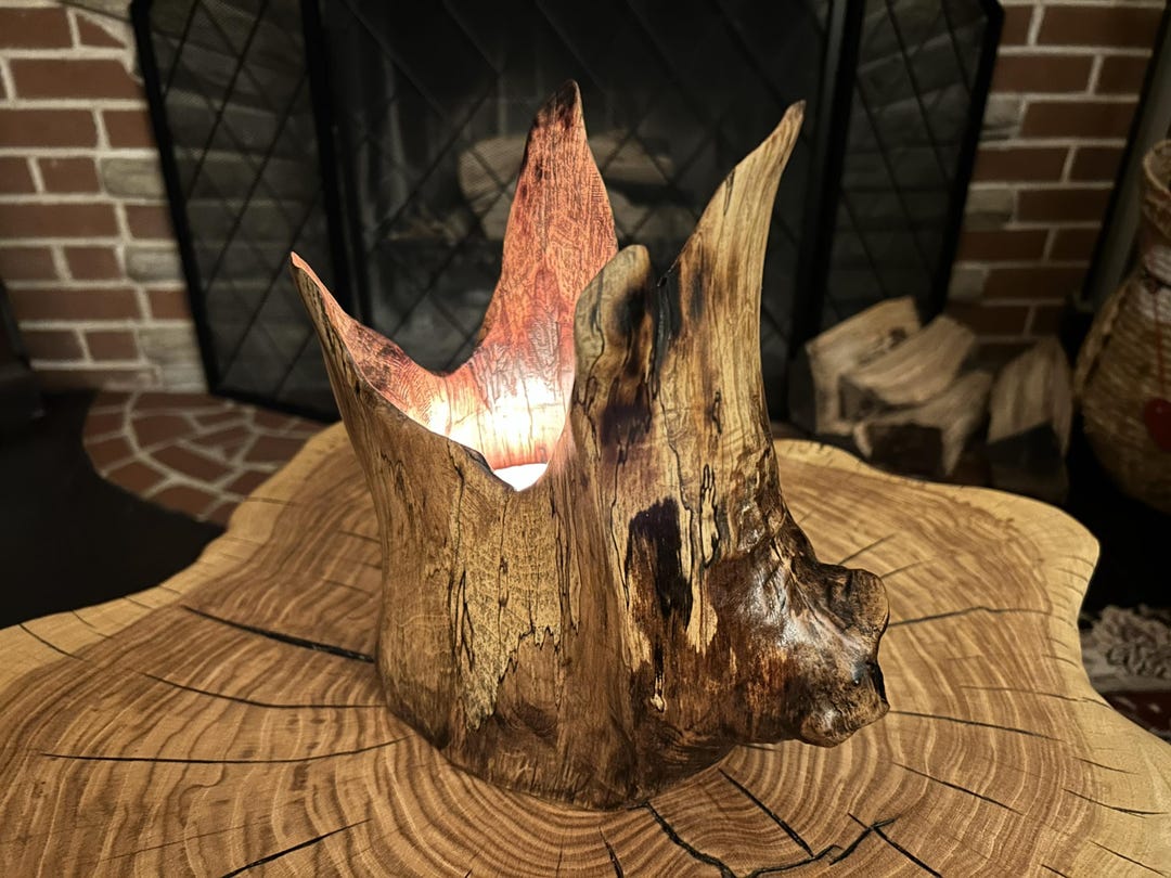 Flared Log Hollow Flared Log Candle or Arrangement Holder - Etsy