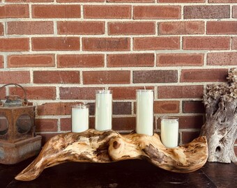 Rustic Tree Root Candle Holder, Organic Wood Centerpiece, Maple Root Decor